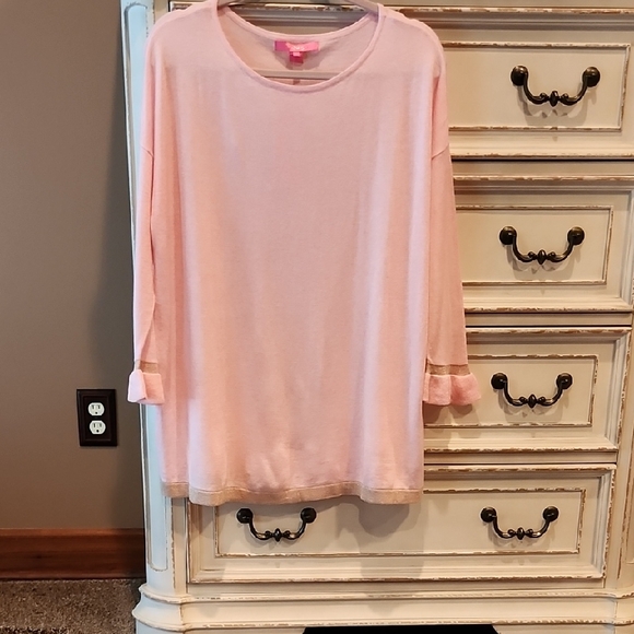 Lilly Pulitzer Tops - Lilly Pulitzer Pink Charla Coolmax Sweater - Size M
